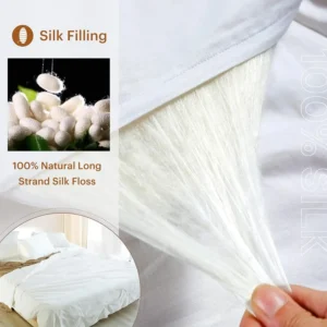 My Luxury Silk-All Season  Comforter, Duvet, Quilt, 100% Long Strand,  Floss Filling,  Cotton Cover, Breathable and Warm, - Image 2